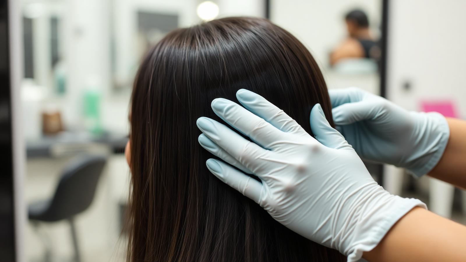 Aplicação técnica de alisamento sem formol em mechas separadas